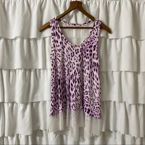 ✨HP✨ Purple Cheetah Jennifer Lopez Sleeveless Top